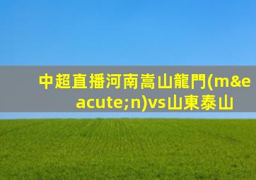 中超直播河南嵩山龍門(mén)vs山東泰山